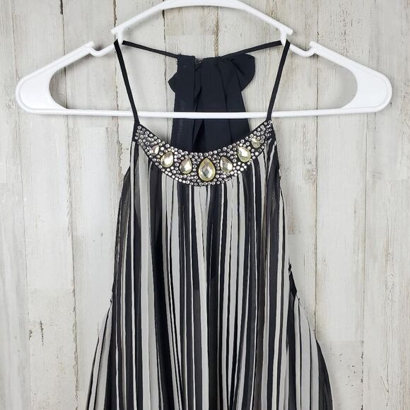 Victoria's Secret Striped Bead Tank Top Black White Size Medium - Picture 4 of 10